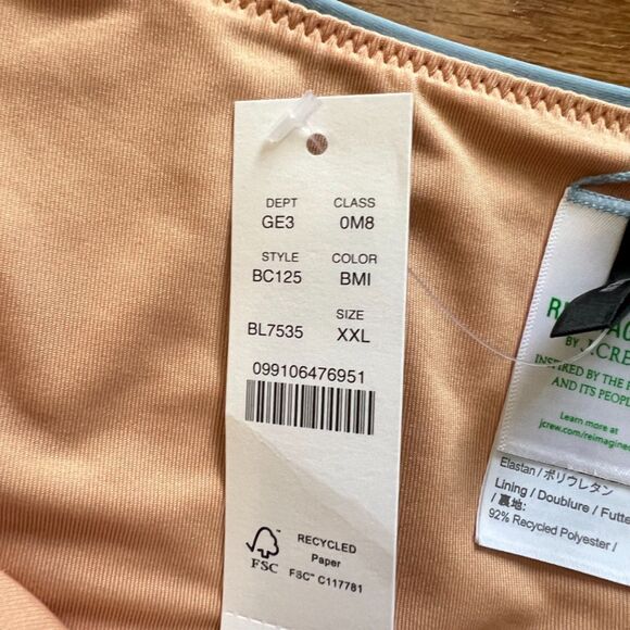 NWT J.Crew Curved-Waist Cheeky Bikini Bottom Size XXL Light Blue BC125 - Picture 4 of 8